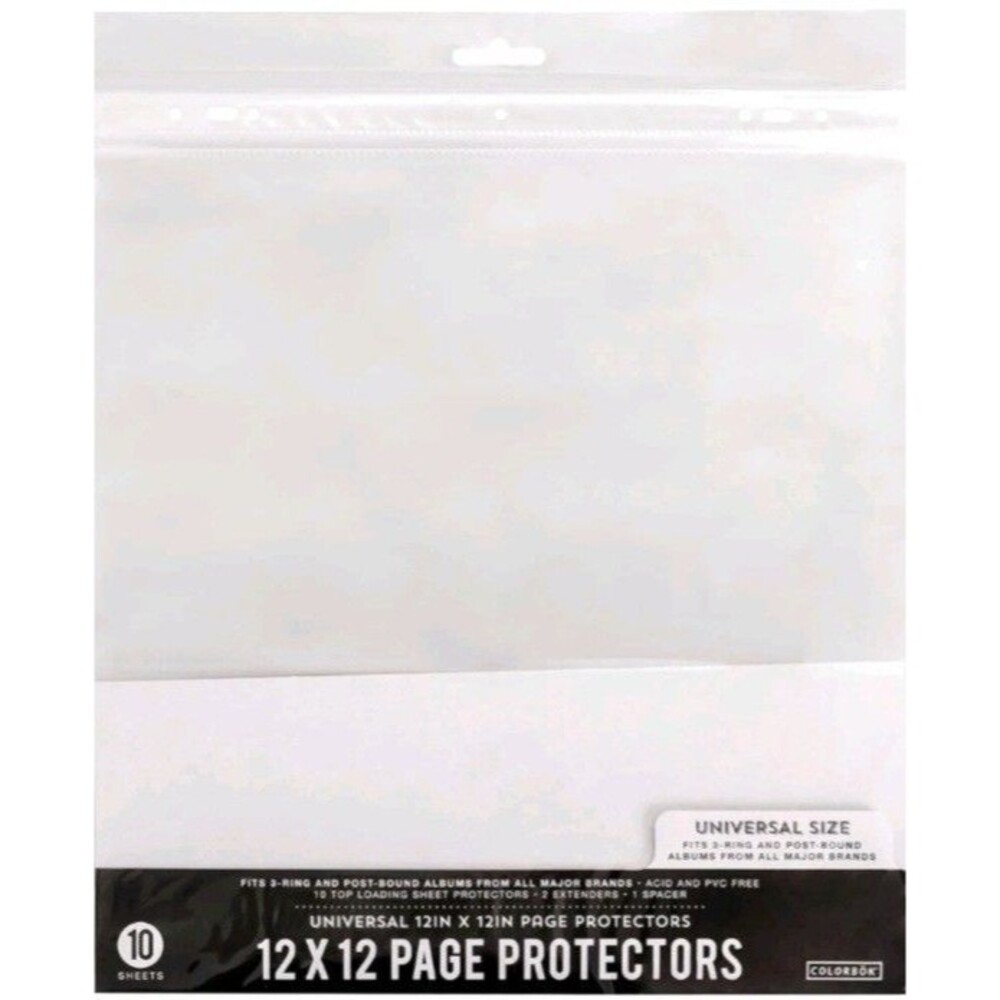 Universal Top Load Page Protectors, 10 Pack 12"x12", Scrapbook Paper Sleeves,